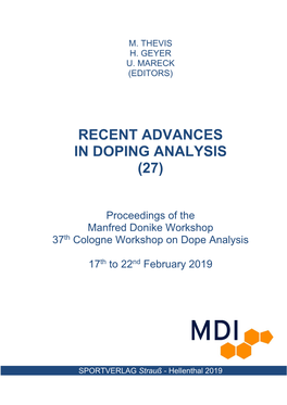 Recent Advances in Doping Analysis (27)