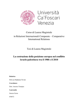 Comparative International Relations Tesi Di Laurea Magistr