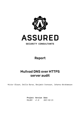 Mullvad DNS Over HTTPS Server Audit