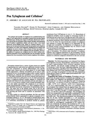 Pea Xyloglucan and Cellulosel IV