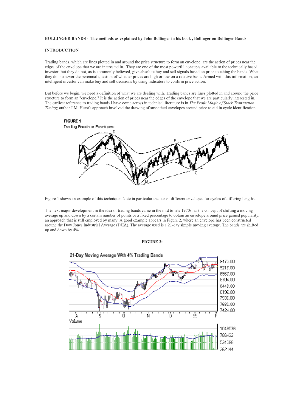 BOLLINGER BANDS - the Methods As Explained by John Bollinger in His Book , Bollinger on Bollinger Bands