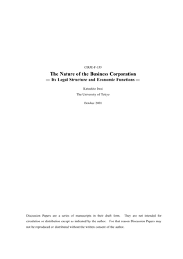 Persons, Things and Corporations: the Corporate Personality Controversy and Comparative Corporate Governance,” American Journal of Comparative Law 47, Pp.583-632