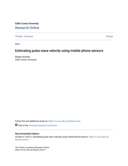 Estimating Pulse Wave Velocity Using Mobile Phone Sensors