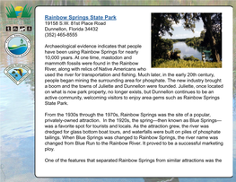Rainbow Springs State Park 19158 S.W
