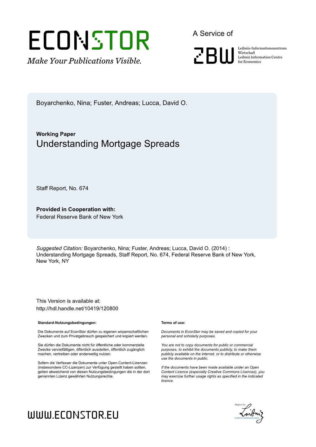 Understanding Mortgage Spreads