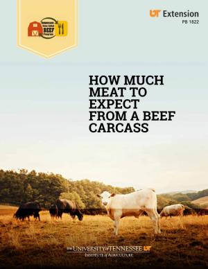HOW MUCH MEAT to EXPECT from a BEEF CARCASS Rob Holland, Director Center for Profitable Agriculture