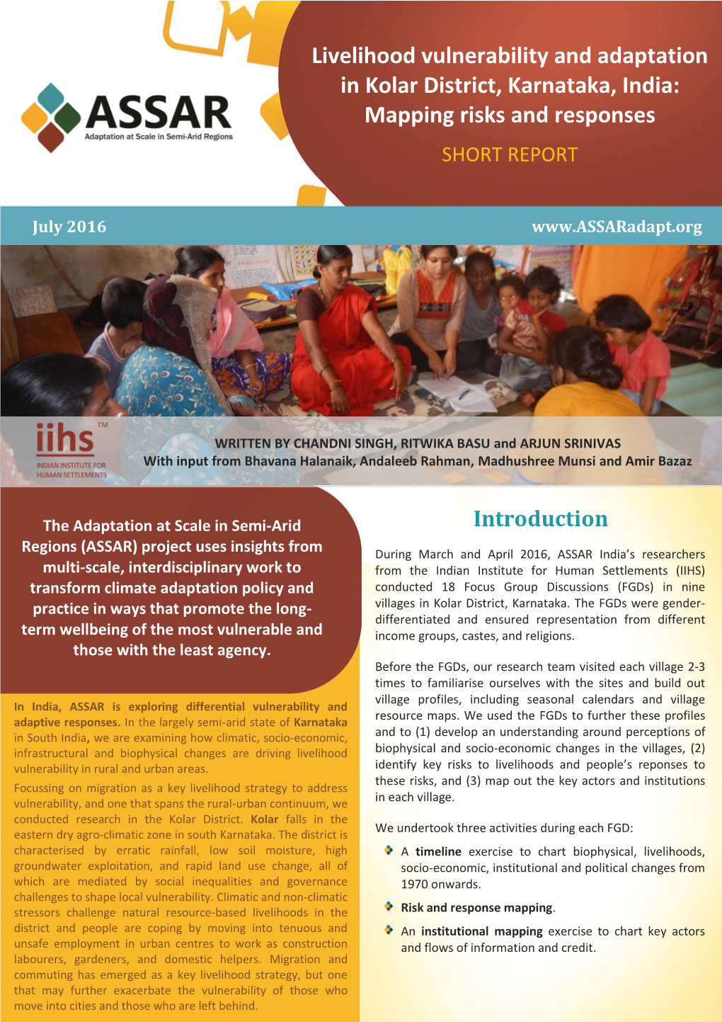 Livelihood Vulnerability and Adaptation in Kolar District, Karnataka, India: Mapping Risks and Responses