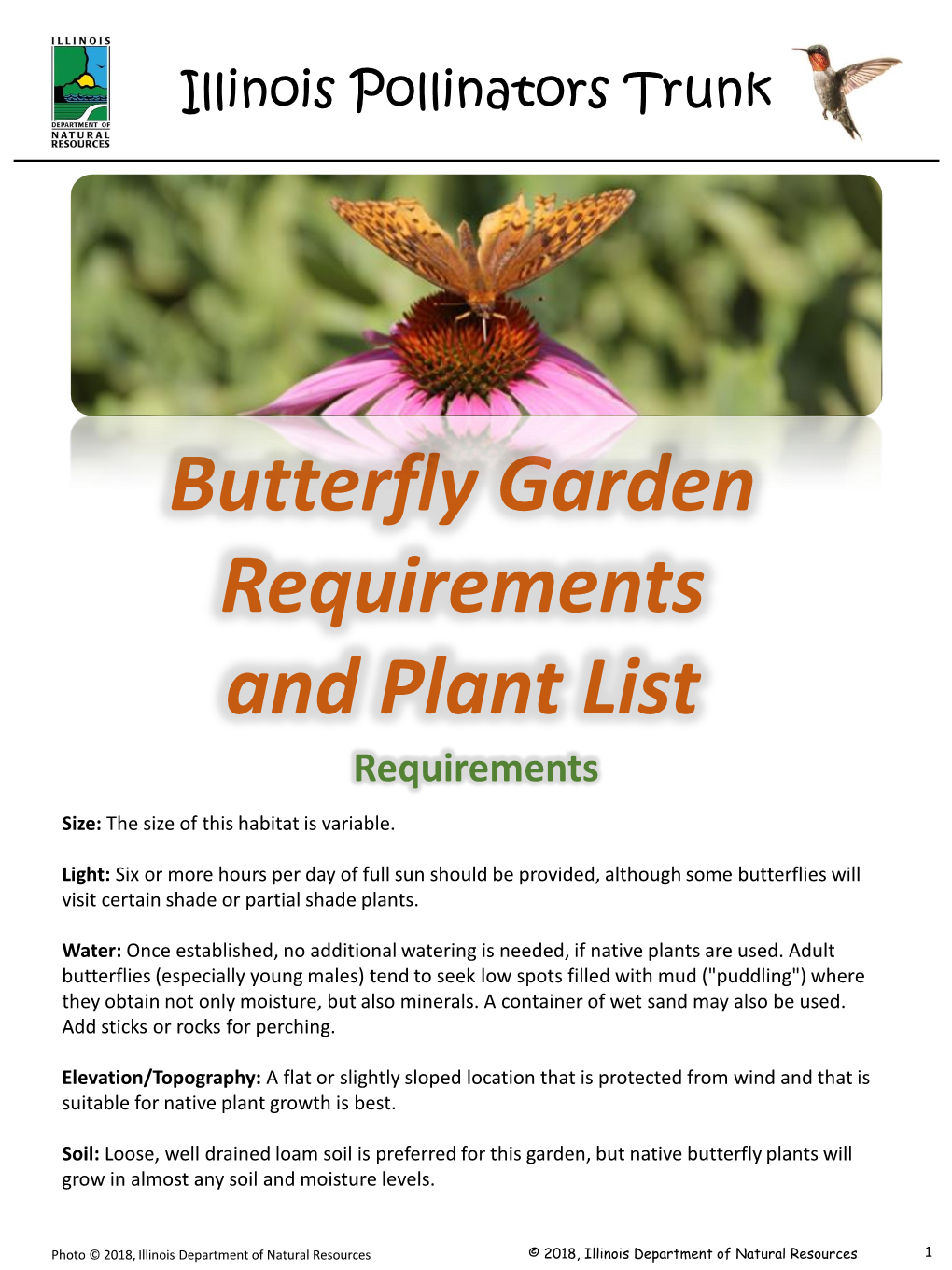 Butterfly Garden Requirements and Plant List Document