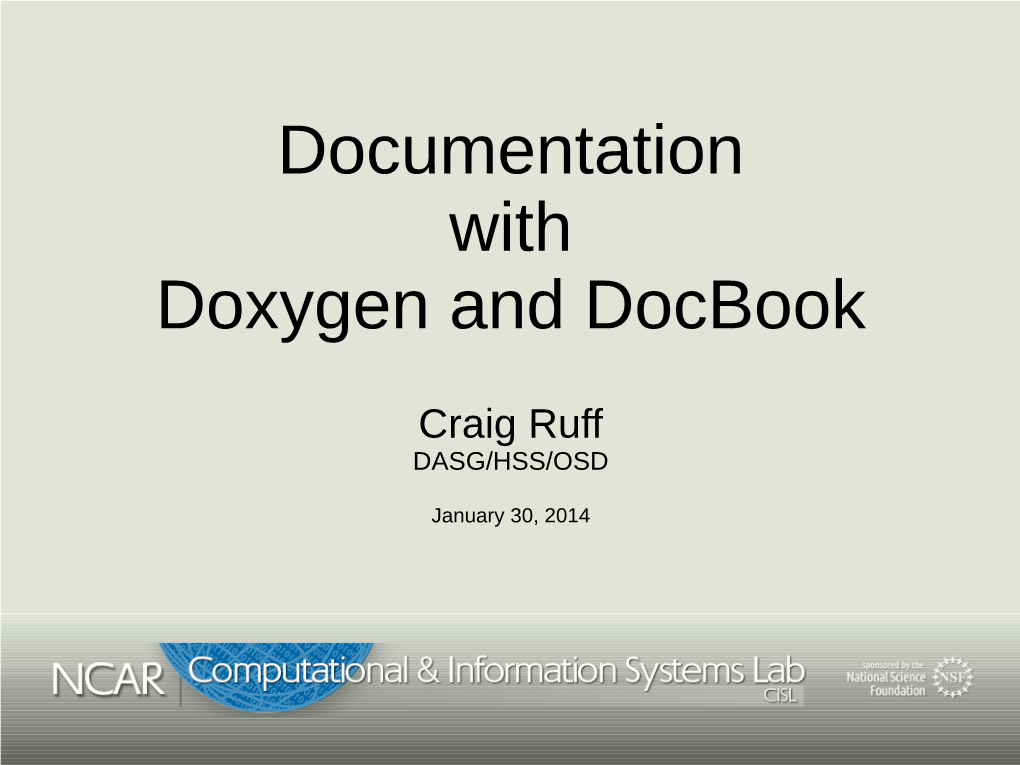 Documentation with Doxygen and Docbook