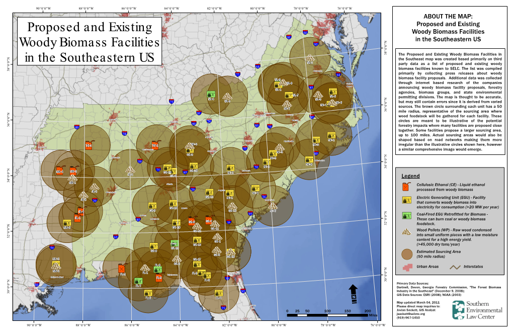 Proposed and Existing Woody Biomass Facilities in The