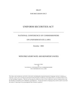 Uniform Securities Act