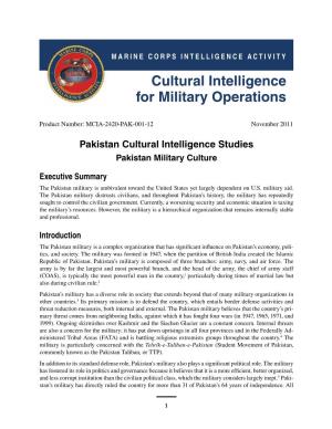 Cultural Intelligence for Military Operations