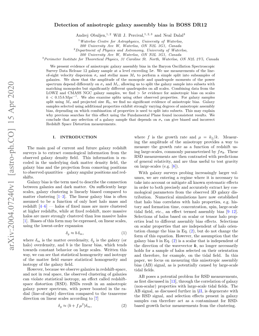 Arxiv:2004.07240V1 [Astro-Ph.CO] 15 Apr 2020 Towards Constant Behavior on Large Scales