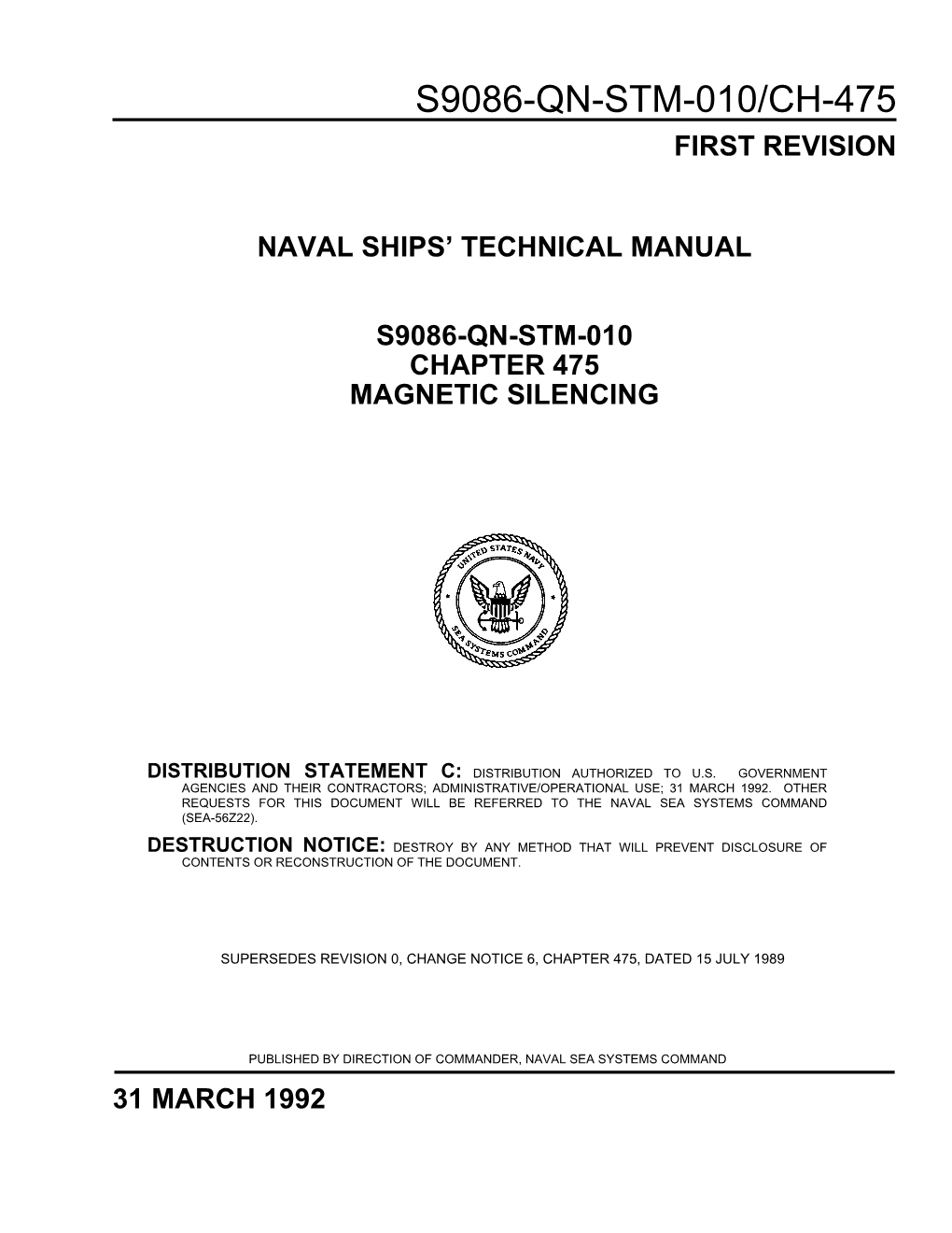 S9086-Qn-Stm-010/Ch-475 First Revision