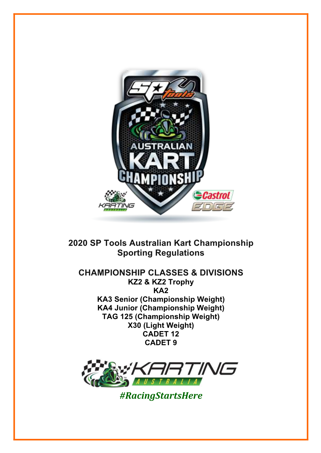 2020 SP Tools Australian Kart Championship Sporting Regulations