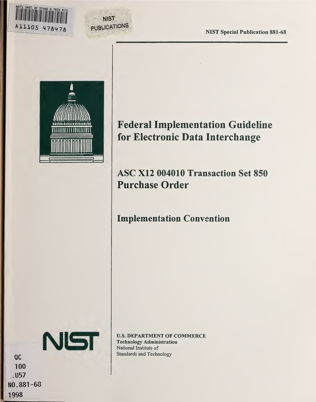 Federal Implementation Guideline for Electronic Data Interchange