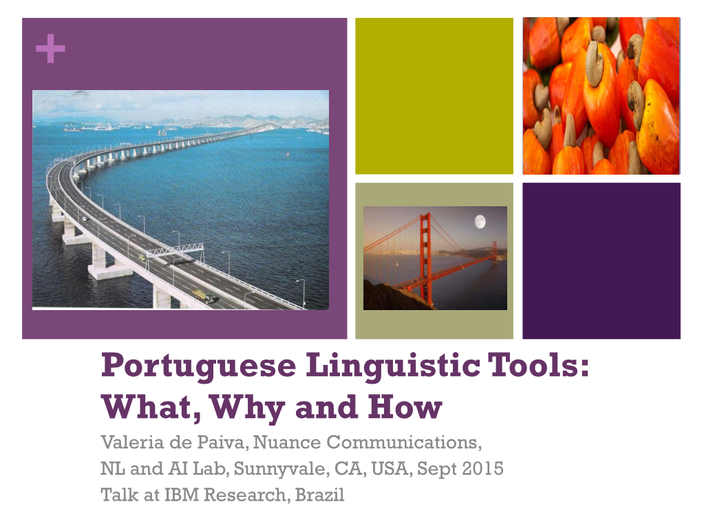 Portuguese Linguistic Tools: What, Why And