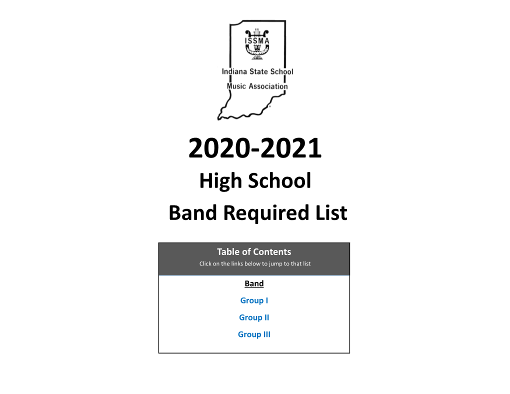 High School Band Required List