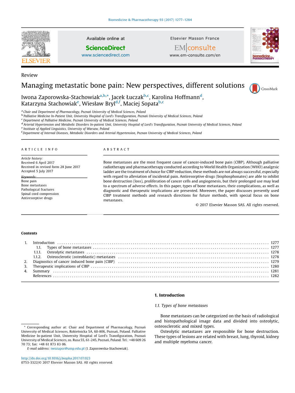 Managing Metastatic Bone Pain: New Perspectives, Different Solutions