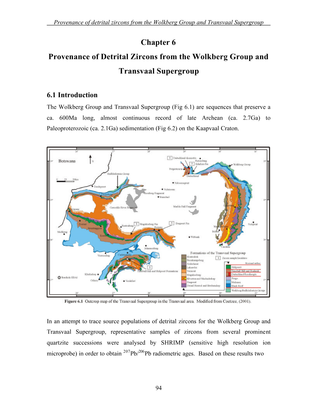 Chapter 6 Provenance of Detrital Zircons from the Wolkberg Group and Transvaal Supergroup