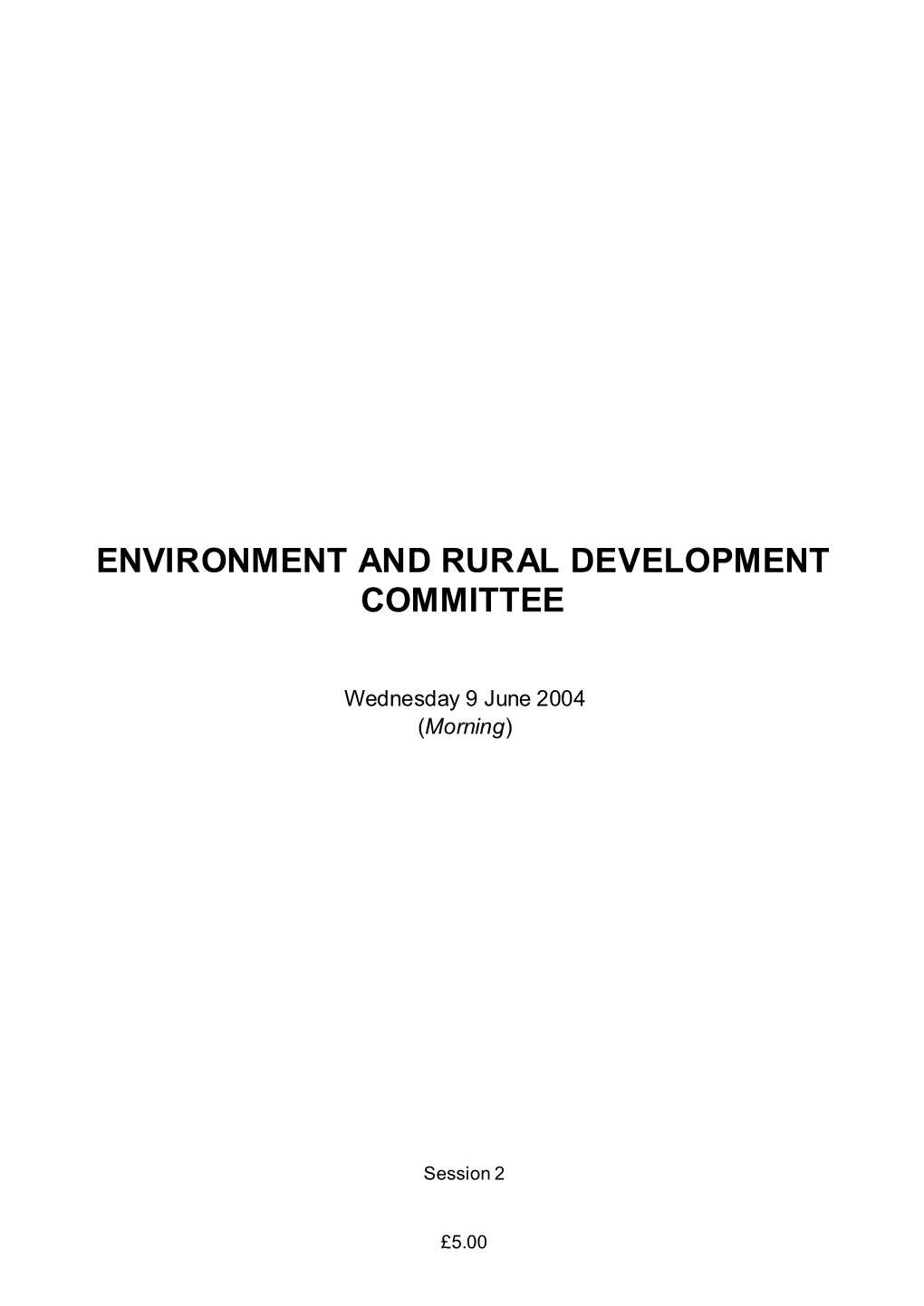 Environment and Rural Development Committee