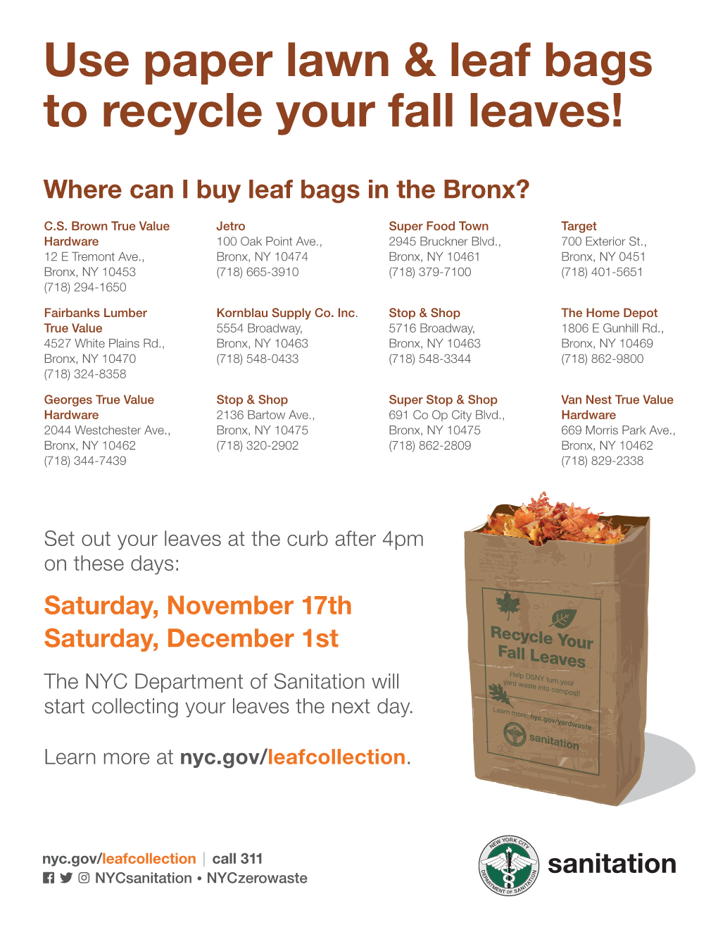 Use Paper Lawn & Leaf Bags to Recycle Your Fall Leaves!