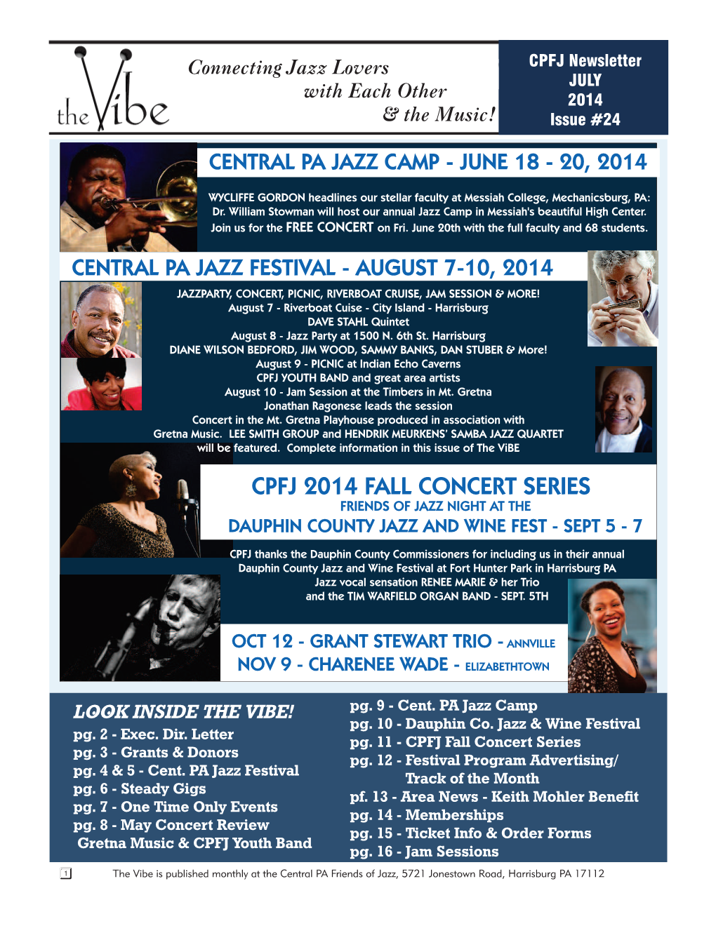 Cpfj 2014 Fall Concert Series Friends of Jazz Night at the Dauphin County Jazz and Wine Fest - Sept 5 - 7
