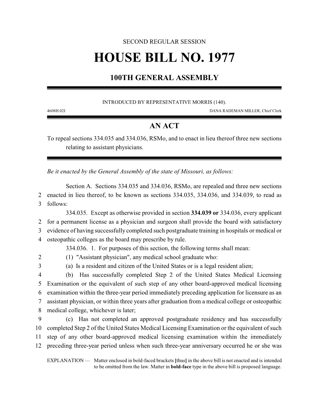 House Bill No. 1977