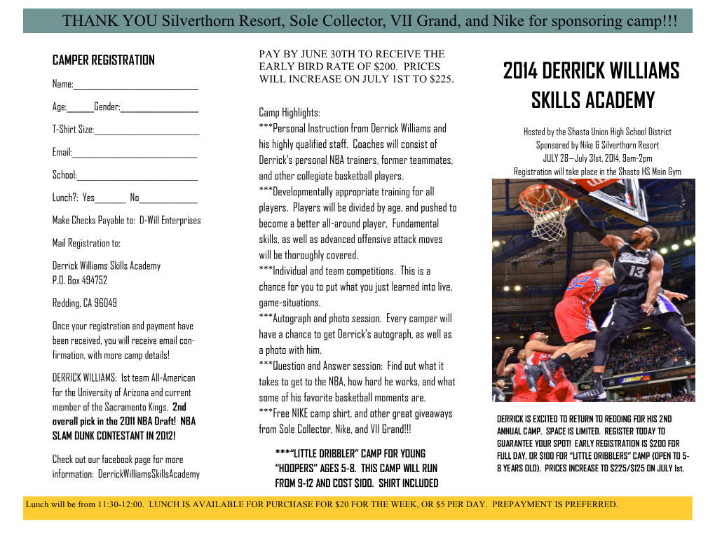 2014 Derrick Williams Skills Academy