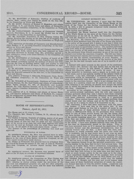 1911. Congressional Record-House. 525