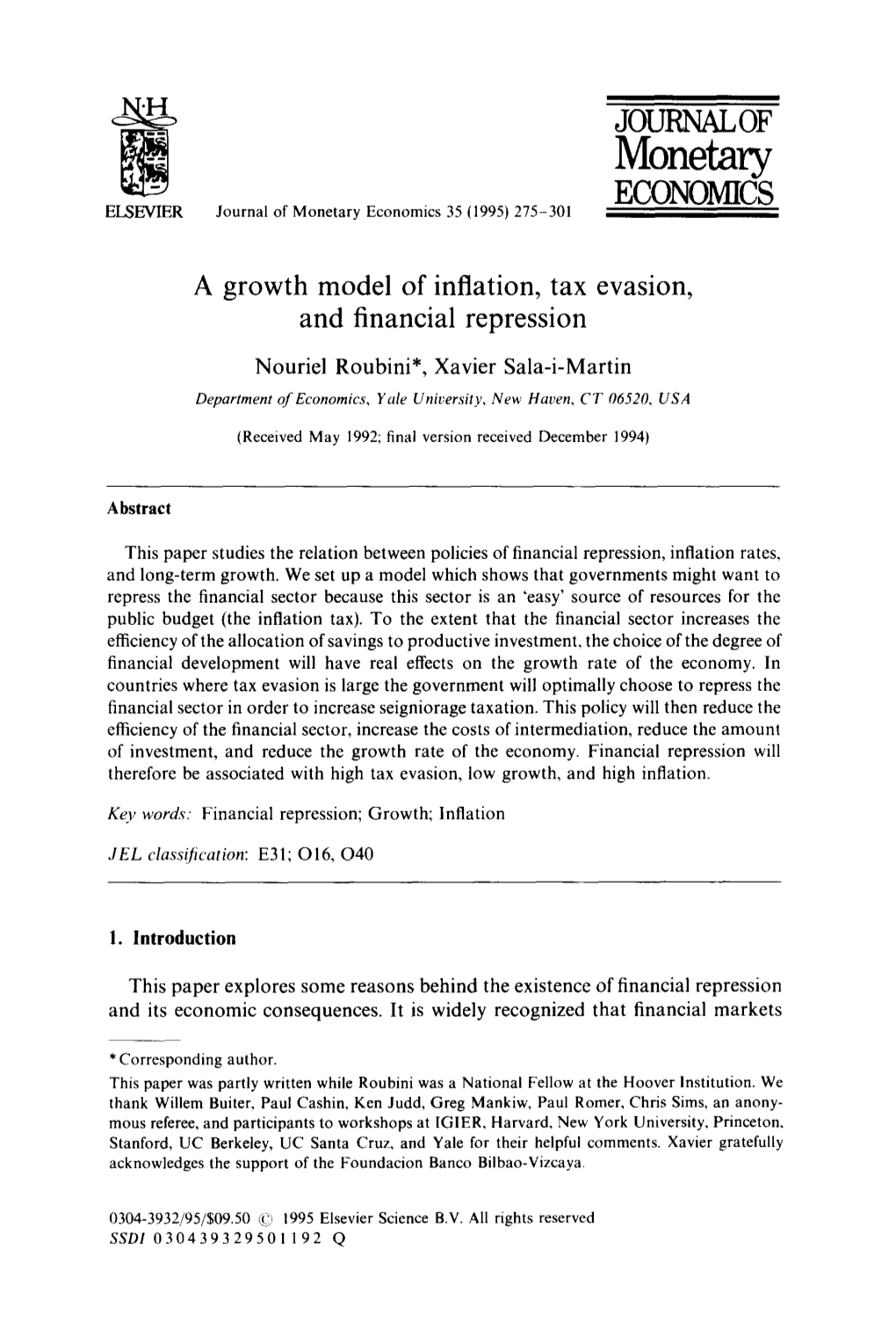 A Growth Model of Inflation, Tax Evasion, and Financial Repression