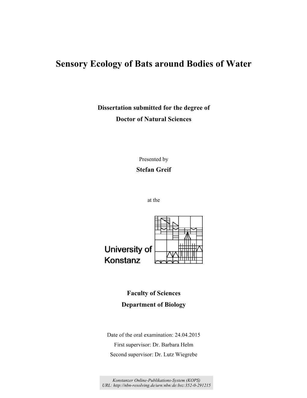 Sensory Ecology of Bats Around Bodies of Water