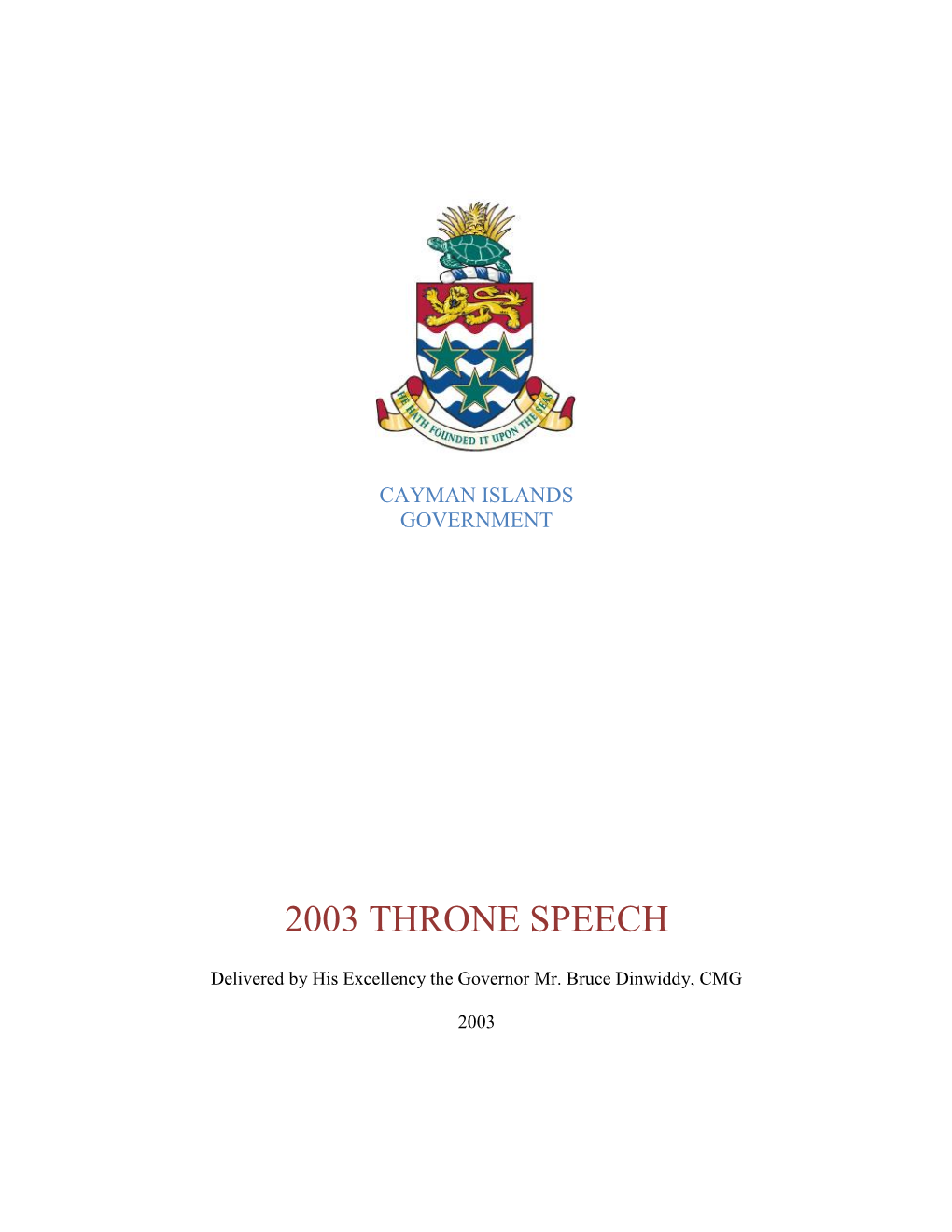 2003 Throne Speech