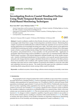 Investigating Banksia Coastal Woodland Decline Using Multi-Temporal Remote Sensing and Field-Based Monitoring Techniques
