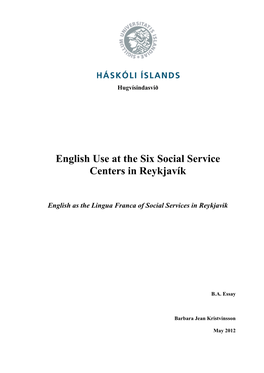 English As the Lingua Franca of Social Services in Reykjavik