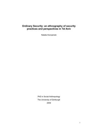 An Ethnography of Security Practices and Perspectives in Tel Aviv