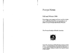 Powys Notes 10.2 Fall and Winter 1996