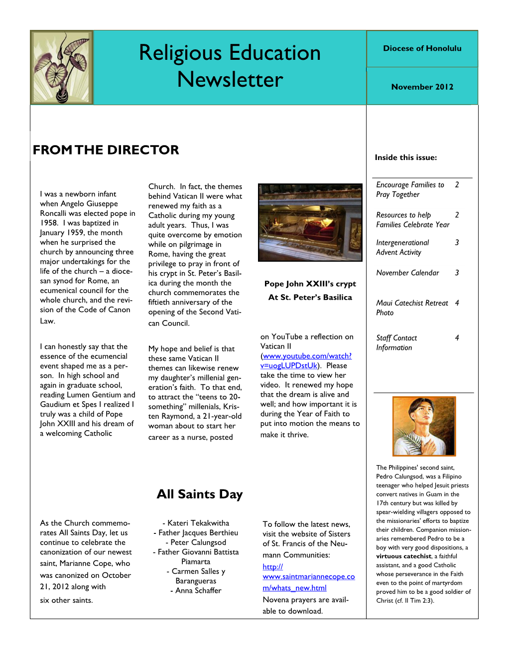 Religious Education Newsletter