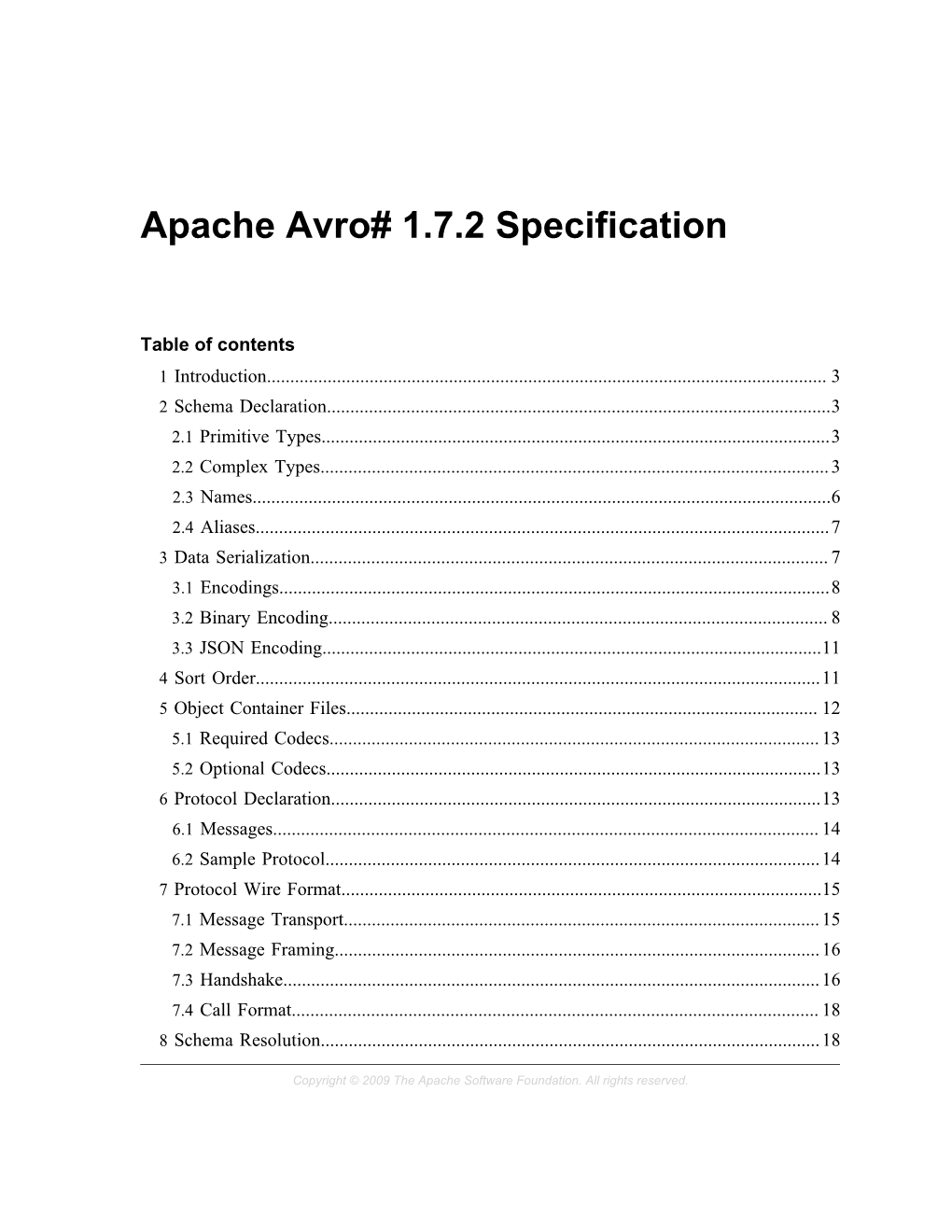 Apache Avro 1.7.2 Specification