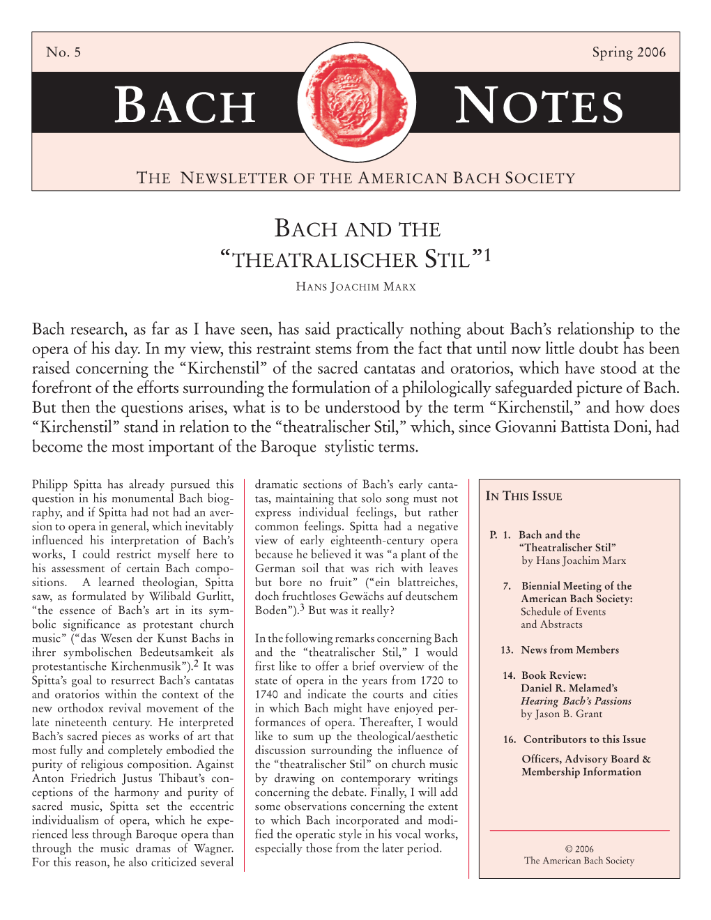 Bach Notes No. 5