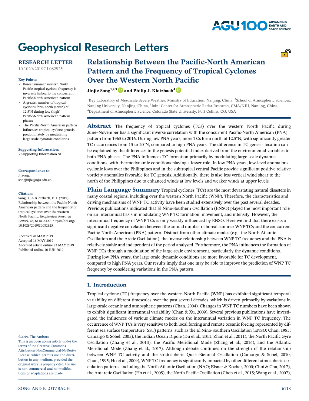 Relationship Between the Pacific-North American Pattern And