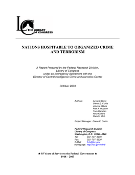 Nations Hospitable to Organized Crime and Terrorism