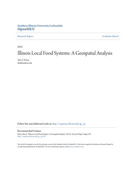 Illinois Local Food Systems: a Geospatial Analysis Abu S