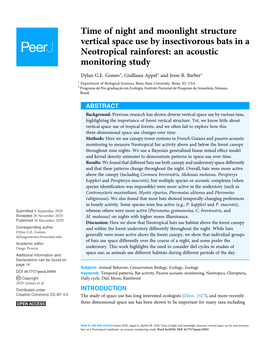 Time of Night and Moonlight Structure Vertical Space Use by Insectivorous Bats in a Neotropical Rainforest: an Acoustic Monitoring Study