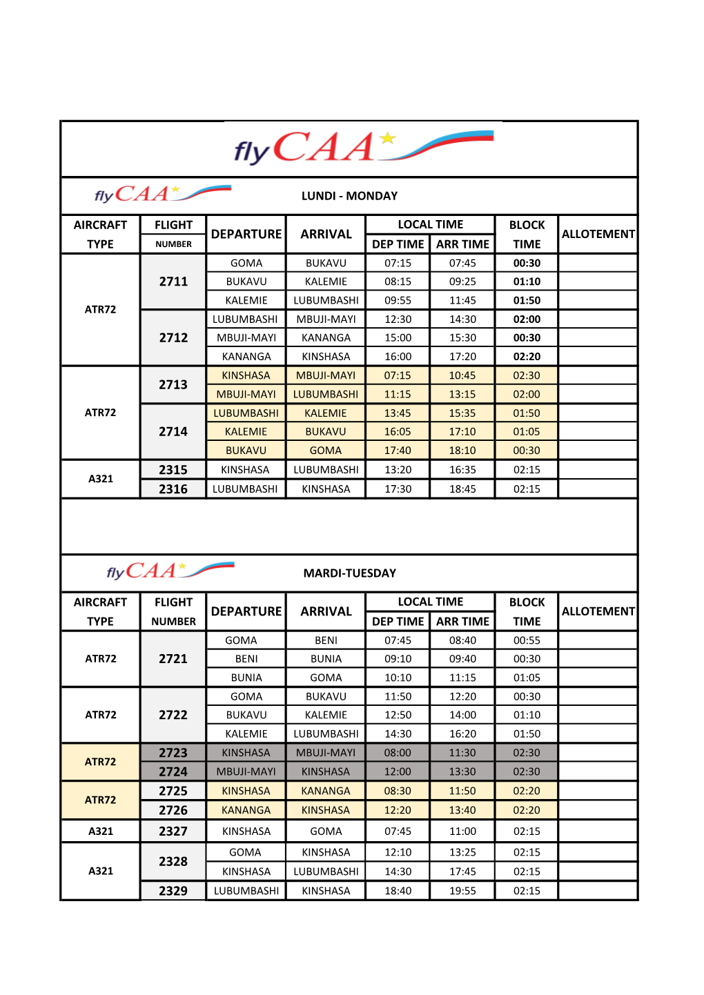 Caa Horaires.Pdf