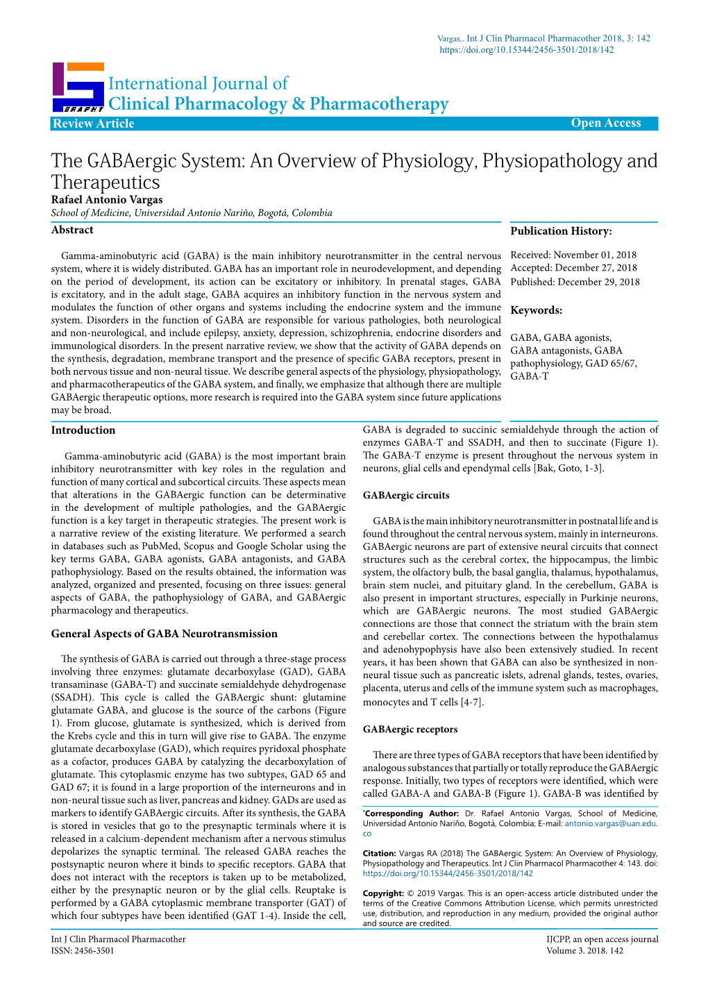 The Gabaergic System: an Overview of Physiology, Physiopathology And