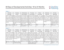30 Days of Developmental Activities: 18 to 24 Months