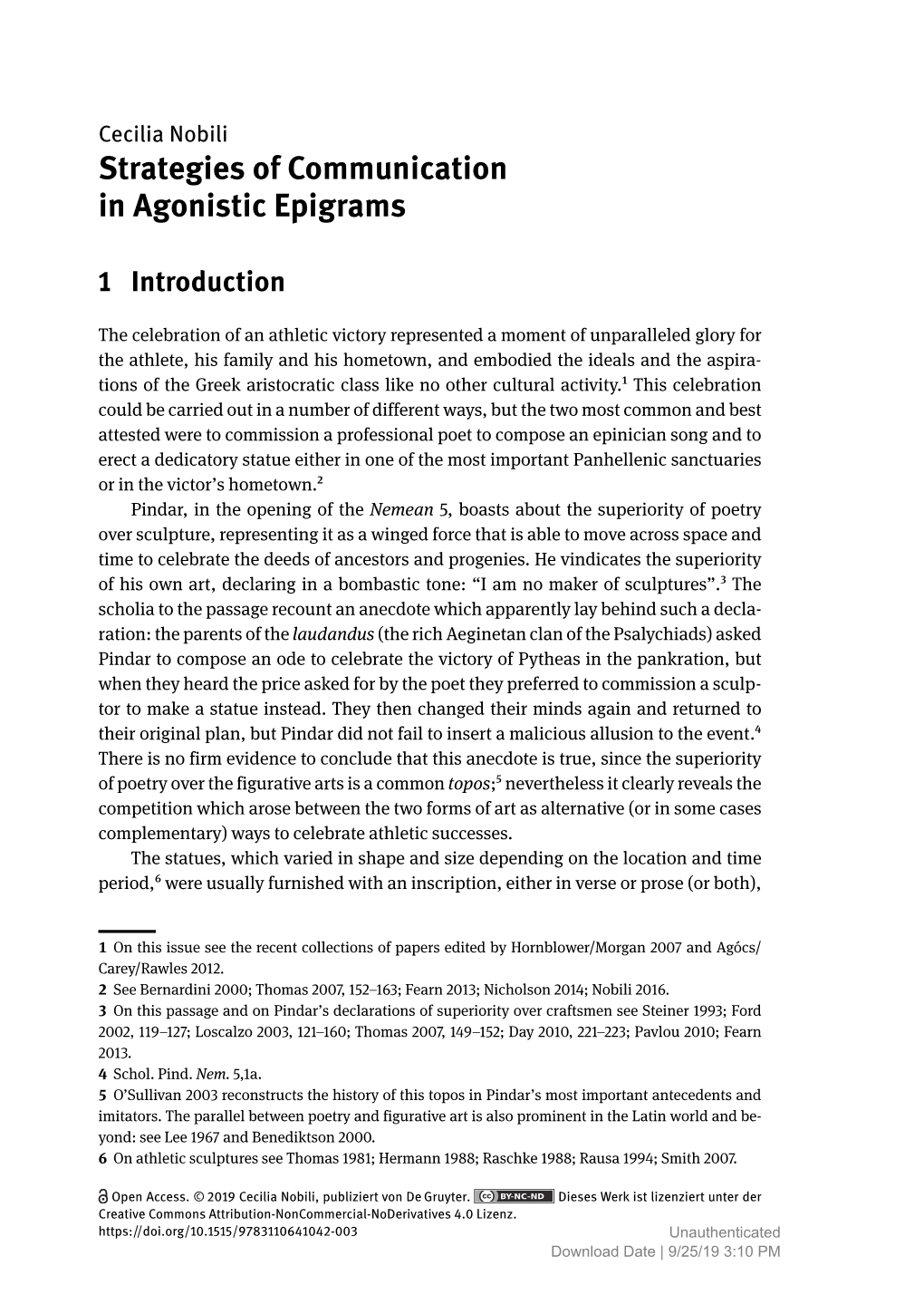 Strategies of Communication in Agonistic Epigrams