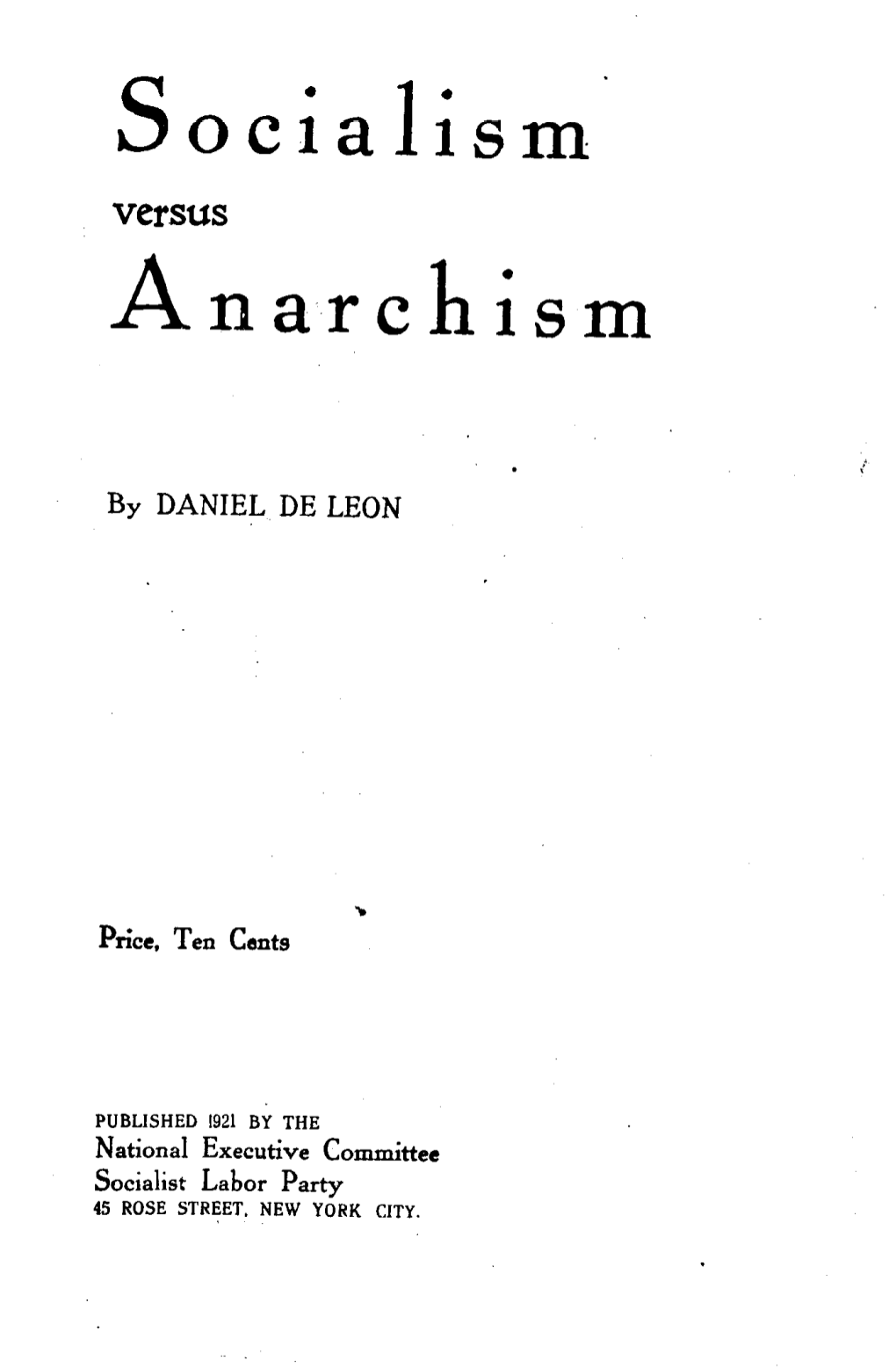 Socialism Anarchism