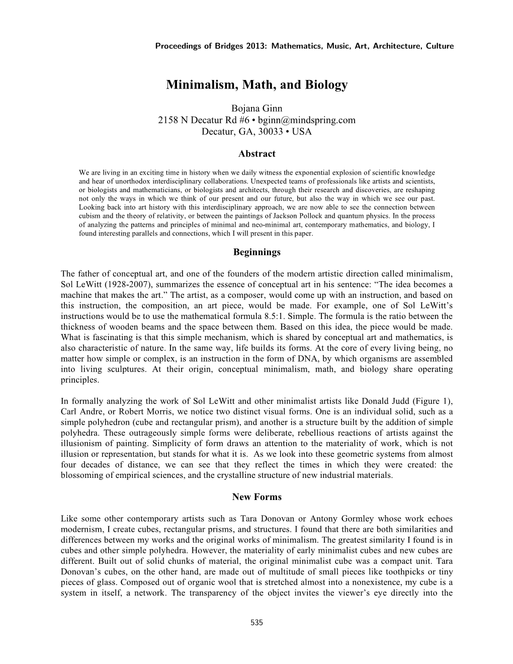 Minimalism, Math, and Biology